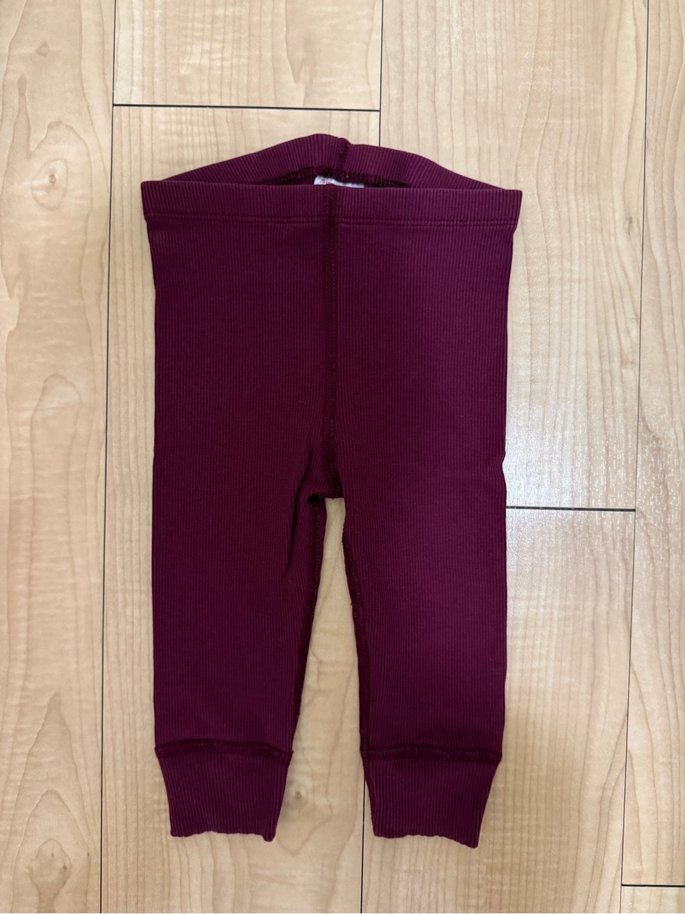 Hanna Anderson Ribbed Maroon Leggings - 12-18m - like new